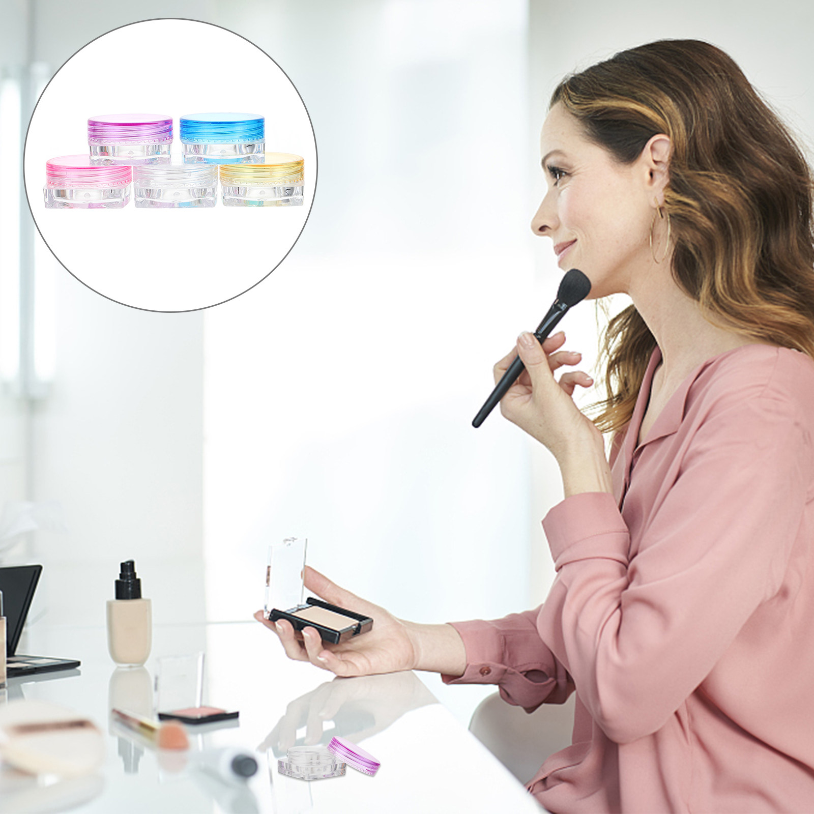 Hair Care Lotion - 50 unidades de pequenos potes transparentes